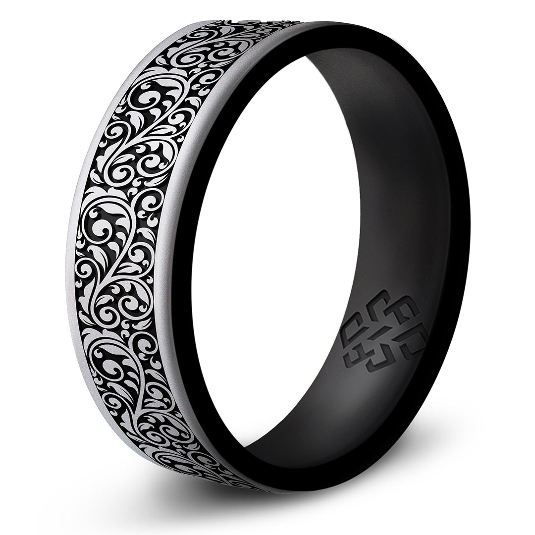 Queen of Lace Silicone Ring - Dual Layer Engraved 6mm