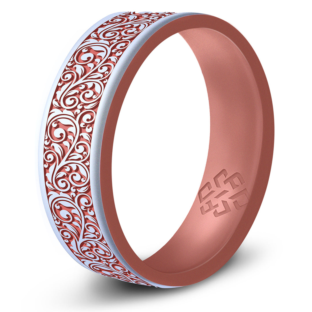 Queen of Lace Silicone Ring - Dual Layer Engraved 6mm