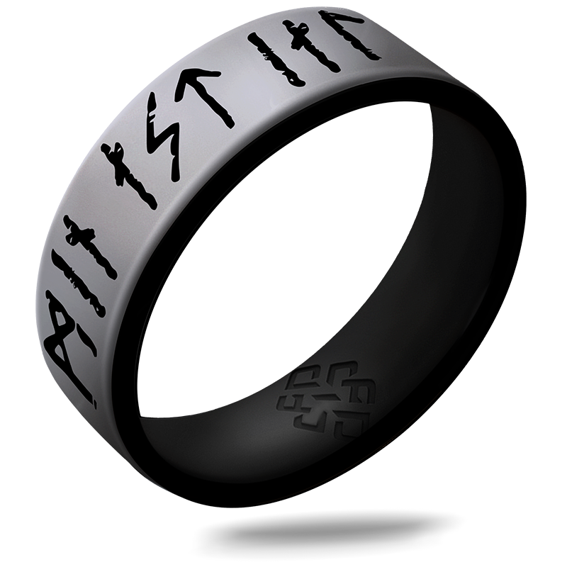 Double Rune Ring My Love Forever Viking Ring - Rune Engraved Dual Layer | Knot Theory