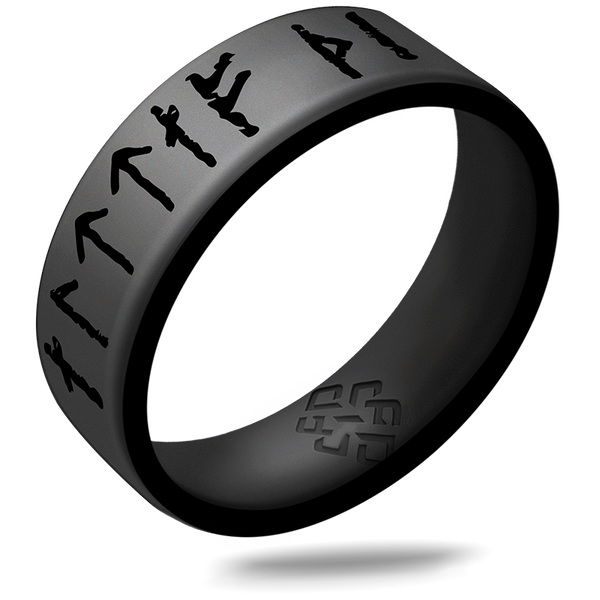 Yours Always Viking Ring - Rune Engraved Dual Layer