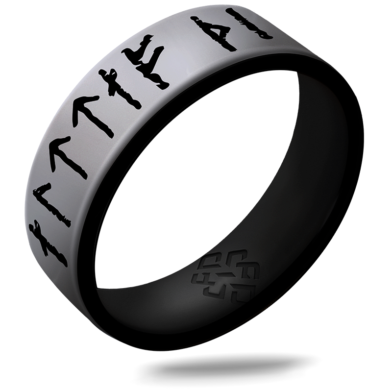 Yours Always Viking Ring - Rune Engraved Dual Layer