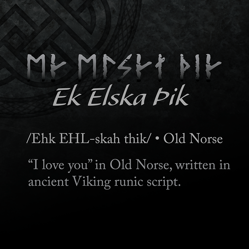 Gold I Love You Viking Ring on Arc 6mm