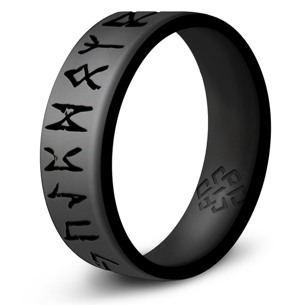 Runes Silicone Ring - Runic Symbols Engraved Dual Layer Ring