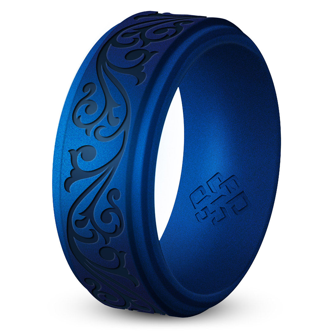 Filigree Engraved Silicone Ring for Men