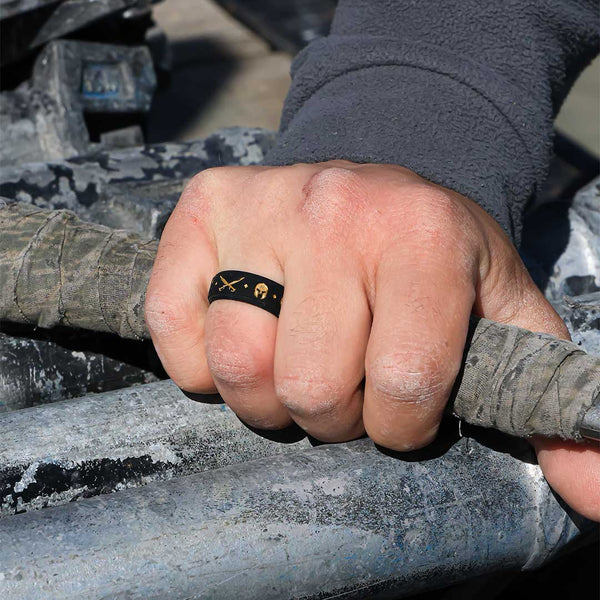 Spartan Silicone Ring - Engraved Rise Step Edge Ring