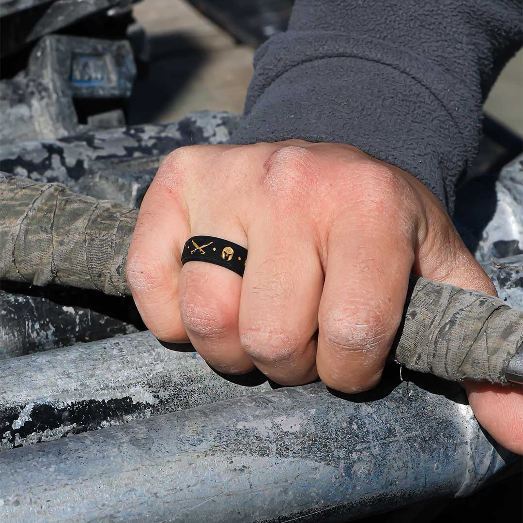 Spartan Silicone Ring - Engraved Rise Step Edge Ring