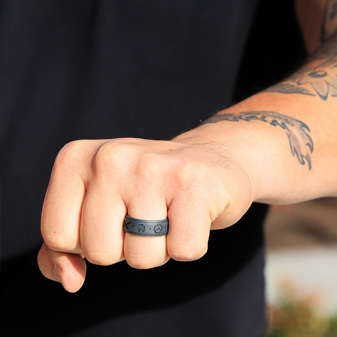 Spartan Silicone Ring - Engraved Rise Step Edge Ring