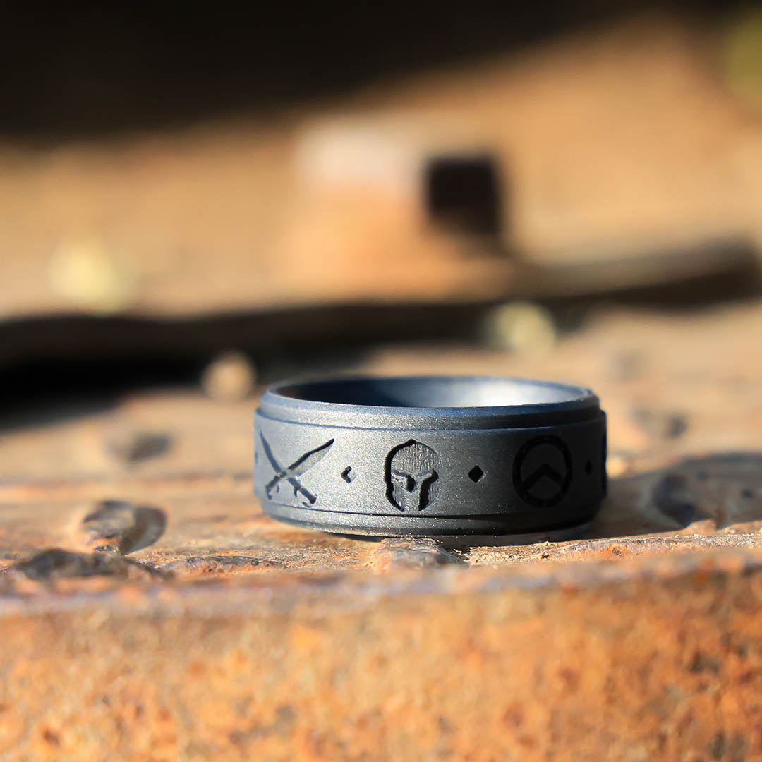 Spartan Silicone Ring - Engraved Rise Step Edge Ring