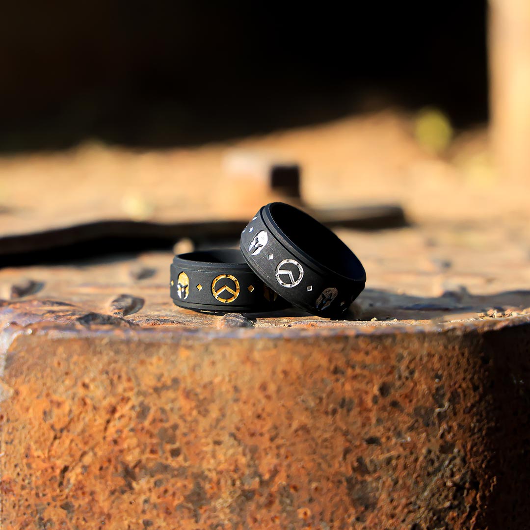 Spartan Silicone Ring - Engraved Rise Step Edge Ring