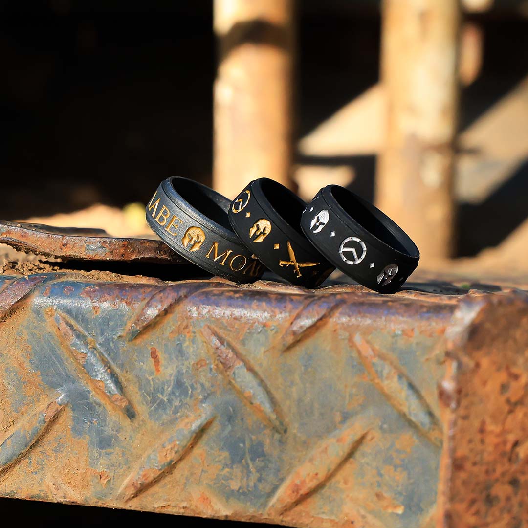 Molon Labe Silicone Ring on Rise 8mm