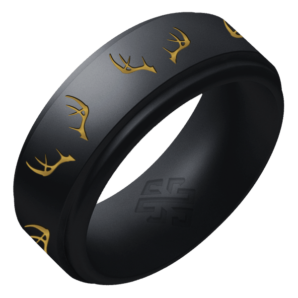 Gold Antlers Silicone Ring on Rise 8mm