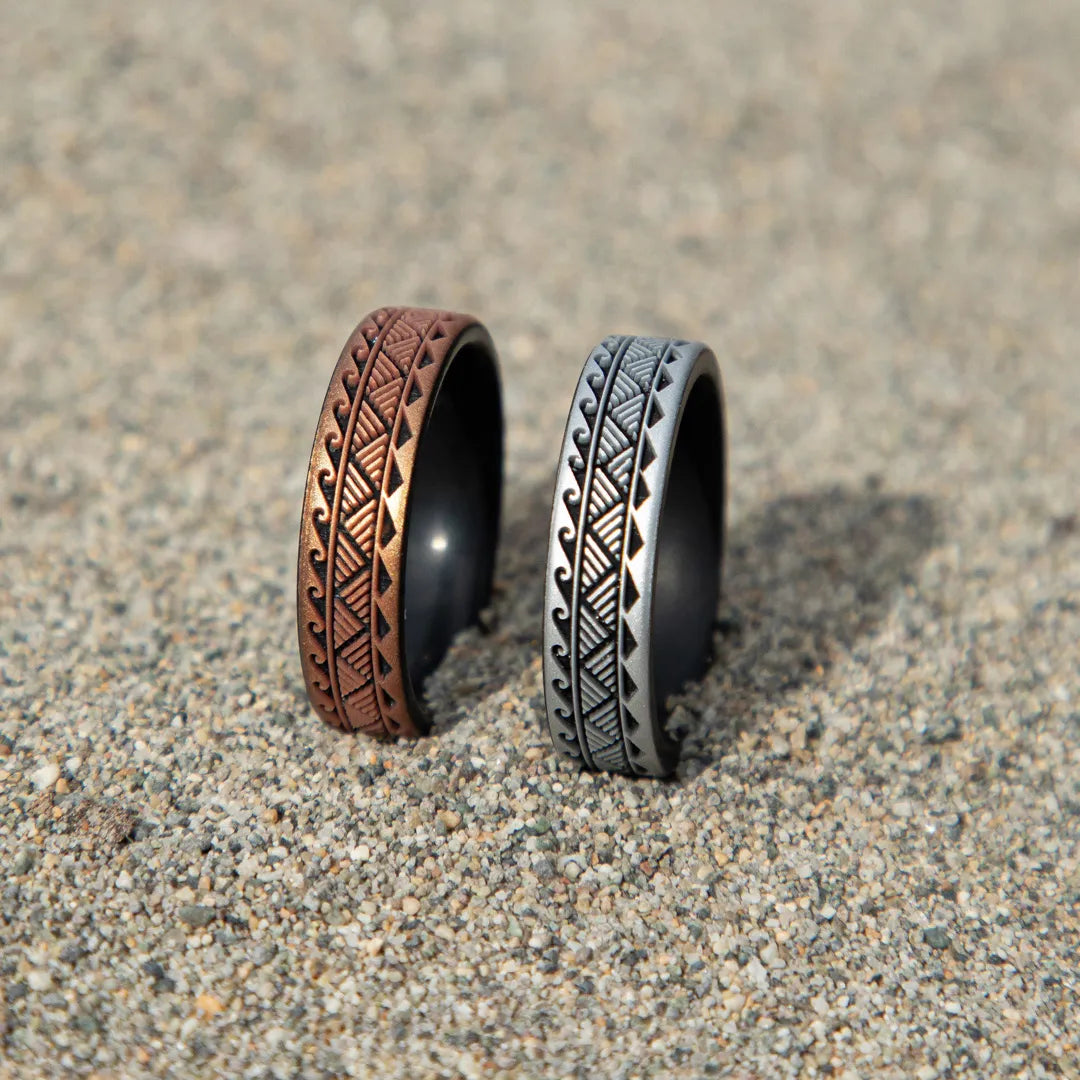 Warrior of Strength Shark Teeth Silicone Ring on Dual Layer 6mm