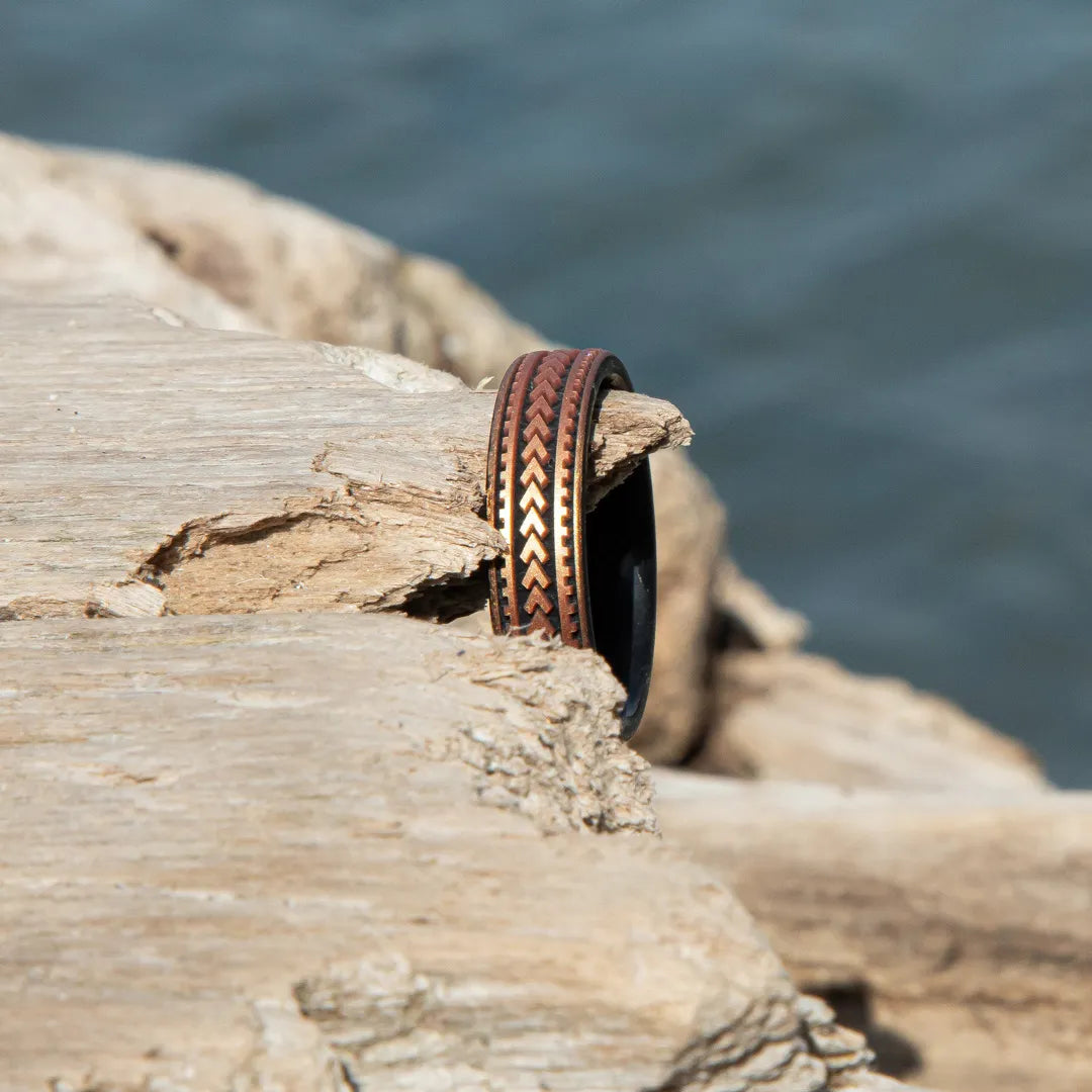 Warrior of Courage Spearheads Silicone Ring on Dual Layer 6mm