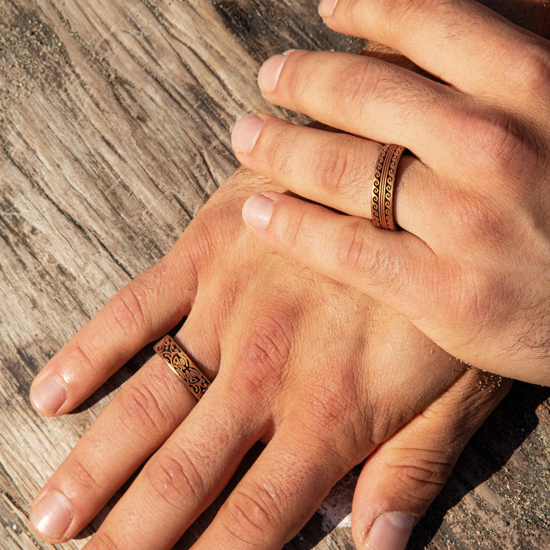 Warrior of Serenity Big Waves Silicone Ring on Dual Layer 6mm