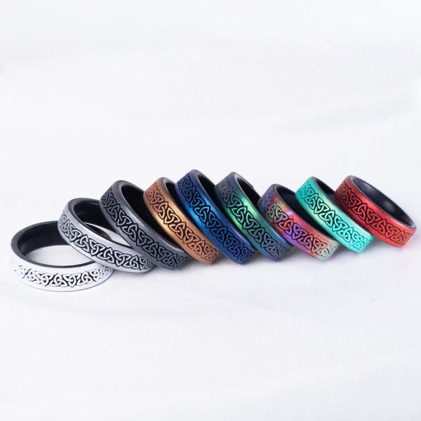 Trinity Silicone Ring - Engraved Dual Layer 6mm
