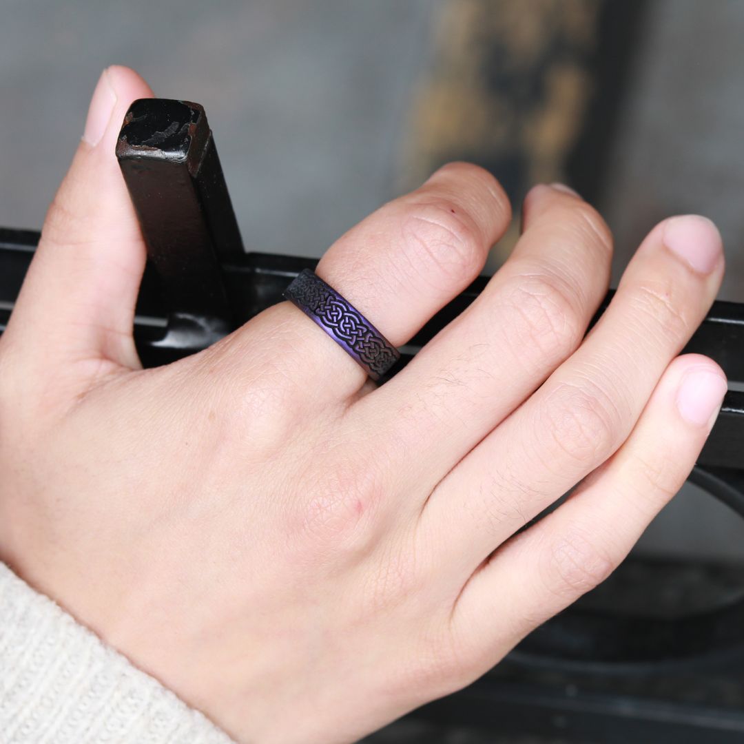 Celtic Butterfly Knot Silicone Ring on Dual Layer 6mm