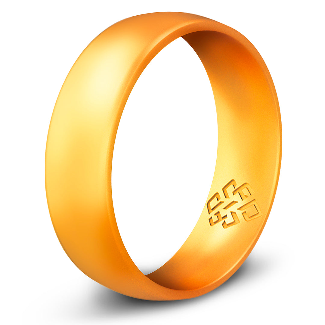 Yellow Gold Breathable Silicone Ring - 6mm Bandwidth