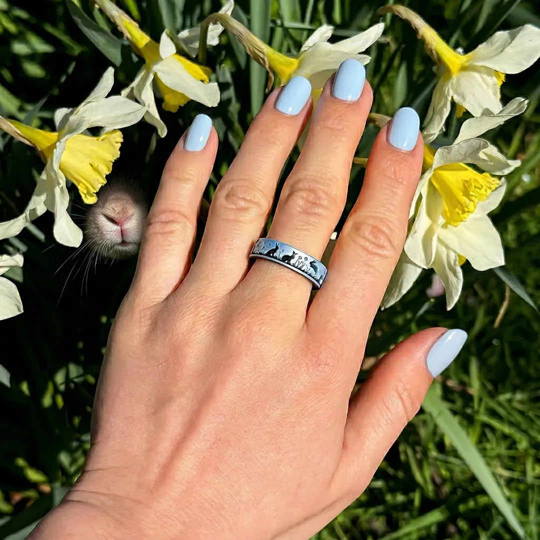 Bunnies Silicone Ring on Dual Layer 6mm