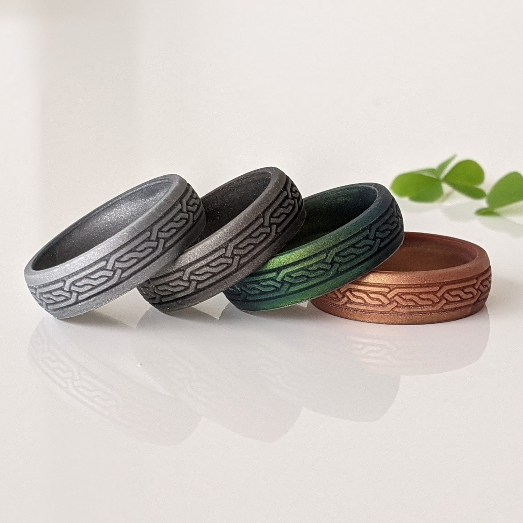 Celtic Engraved Silicone Ring for Men and Women