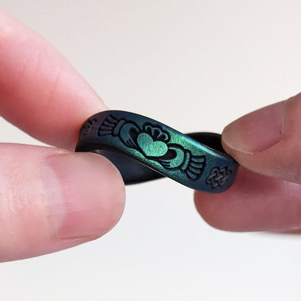 Claddagh Silicone Ring - Engraved Dual Layer 6mm