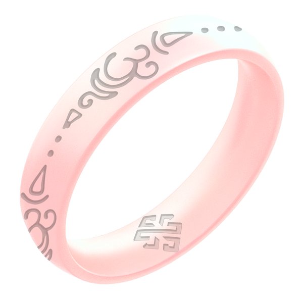 Sanskrit Breathe Om Silicone Ring on Arc 4mm