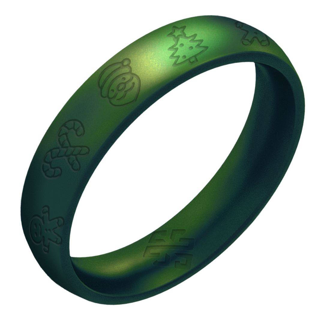 Xmas Motifs Silicone Ring on Arc 4mm