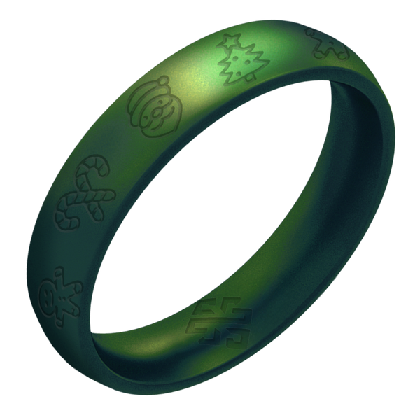 Xmas Motifs Silicone Ring on Arc 4mm