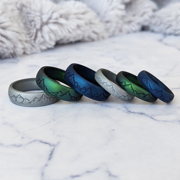 Mountain Silicone Ring - Arc 4mm or 6mm Band