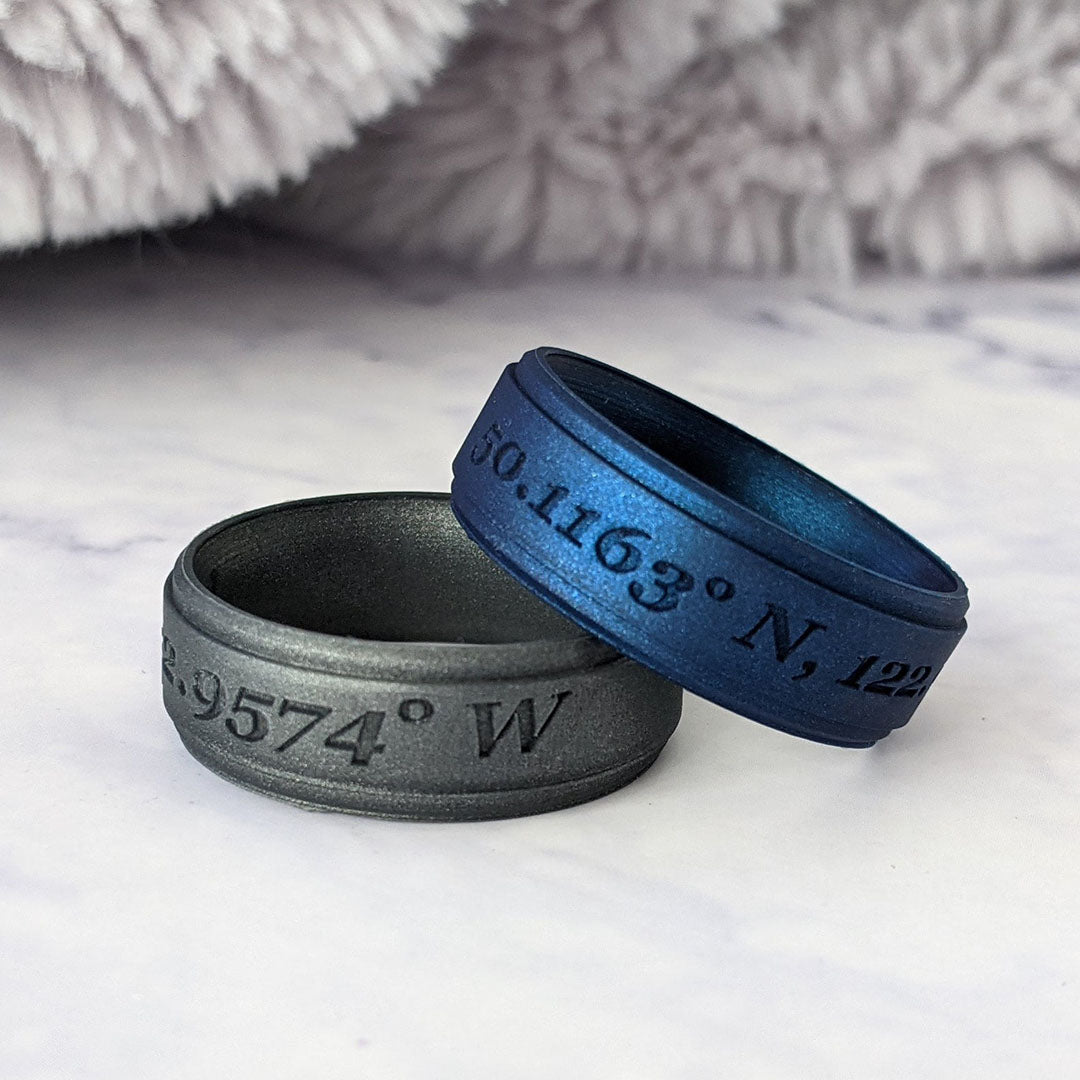 Custom Engraved Rise 8mm Silicone Ring