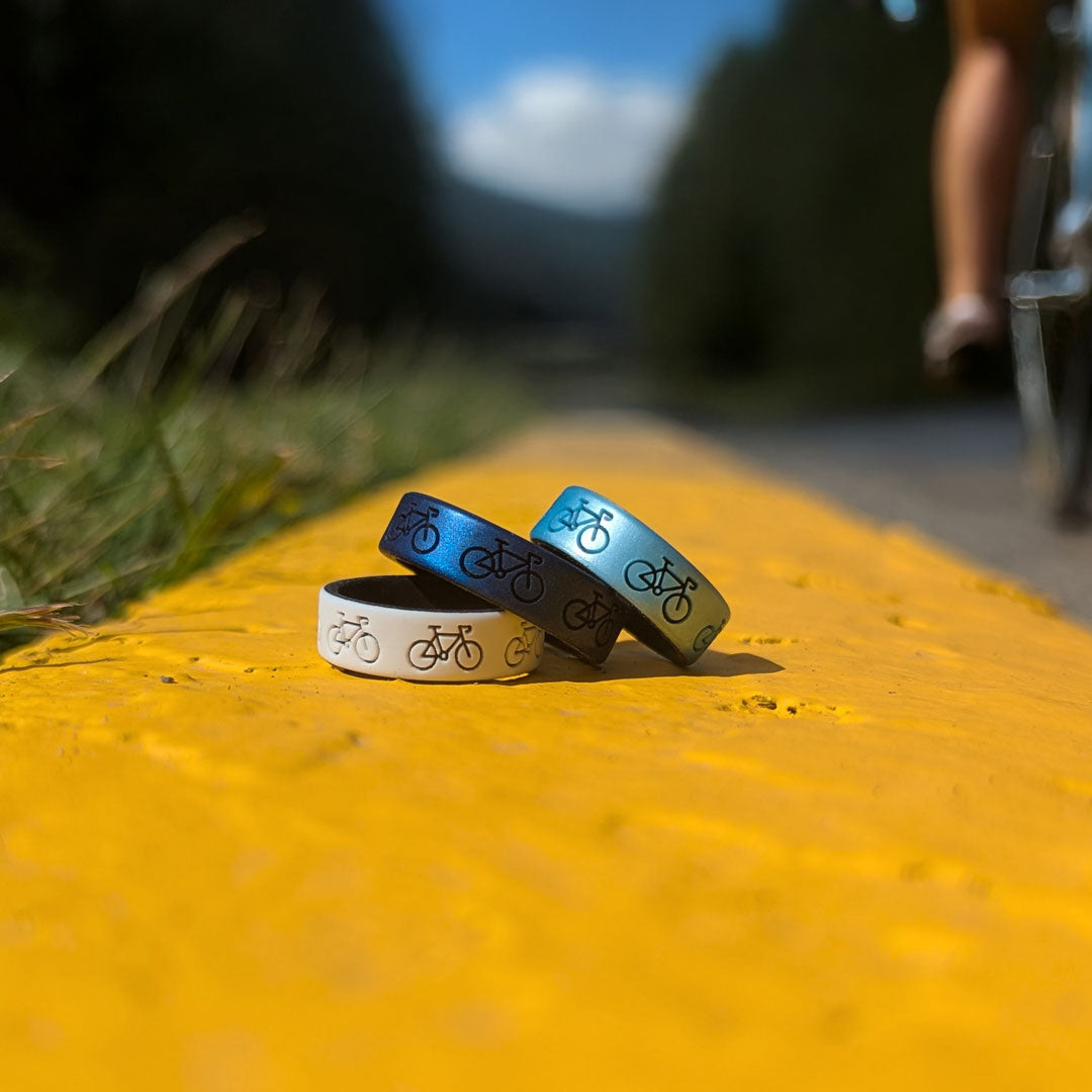 Bike Silicone Ring - Engraved Dual Layer
