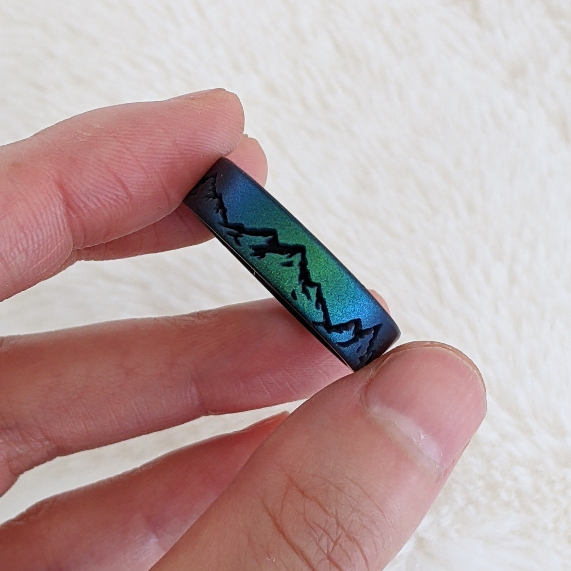 Mountain Silicone Ring - Engraved Dual Layer