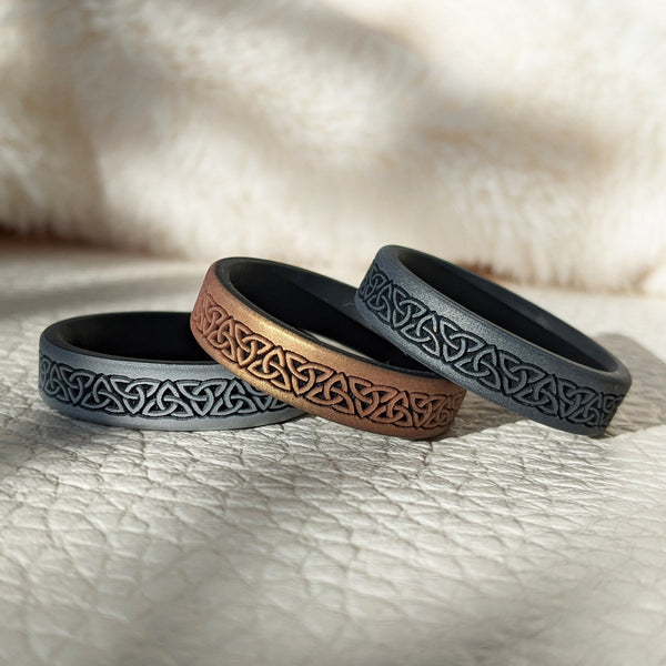 Trinity Silicone Ring - Engraved Dual Layer 6mm