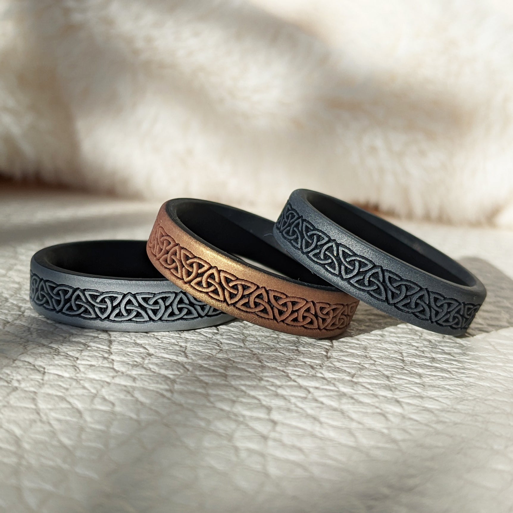 Trinity Silicone Ring - Engraved Dual Layer 6mm