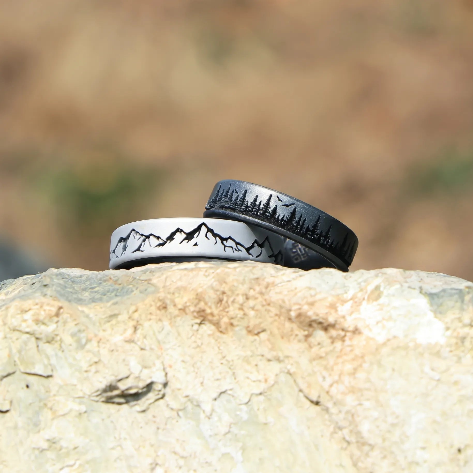 Mountain Silicone Ring on Dual Layer 6mm
