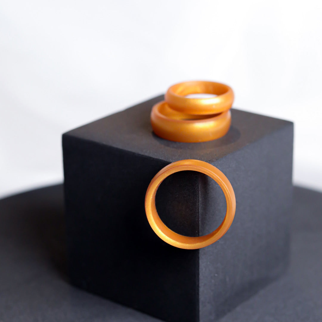 Yellow Gold Breathable Silicone Ring - 4mm Bandwidth