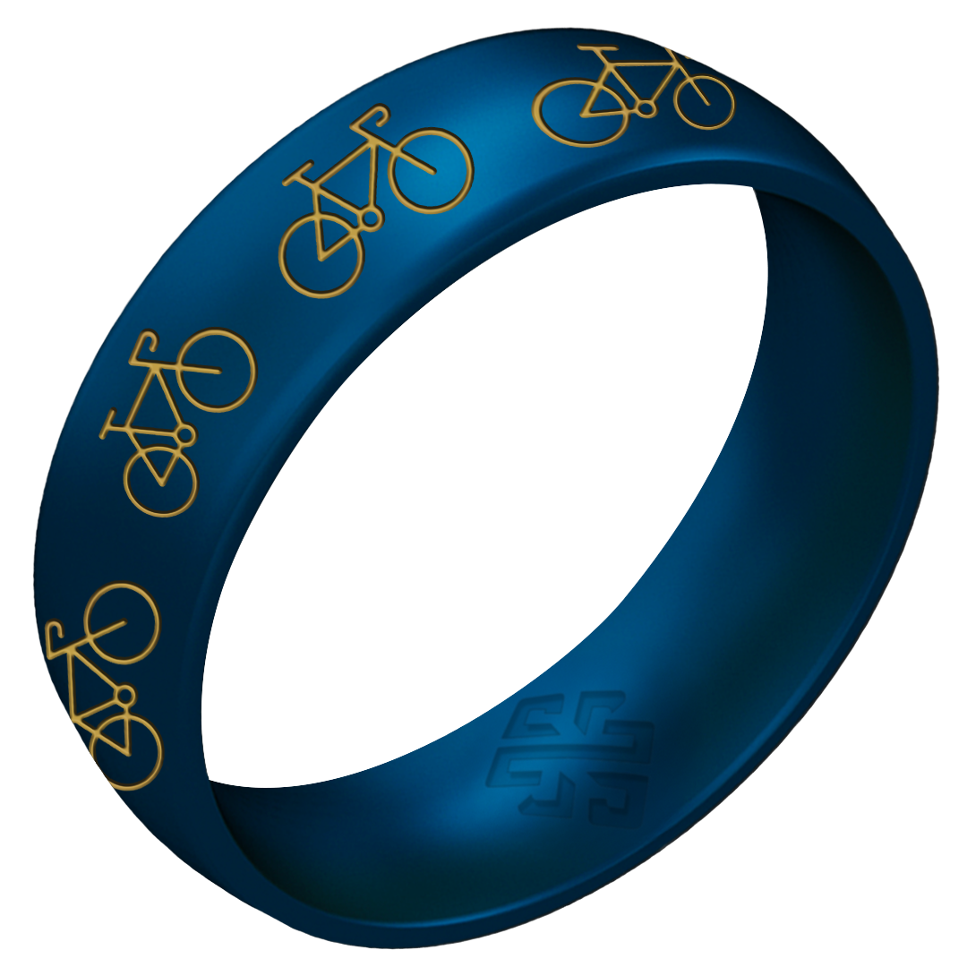 Gold Bicycle Silicone Ring on Arc 6mm