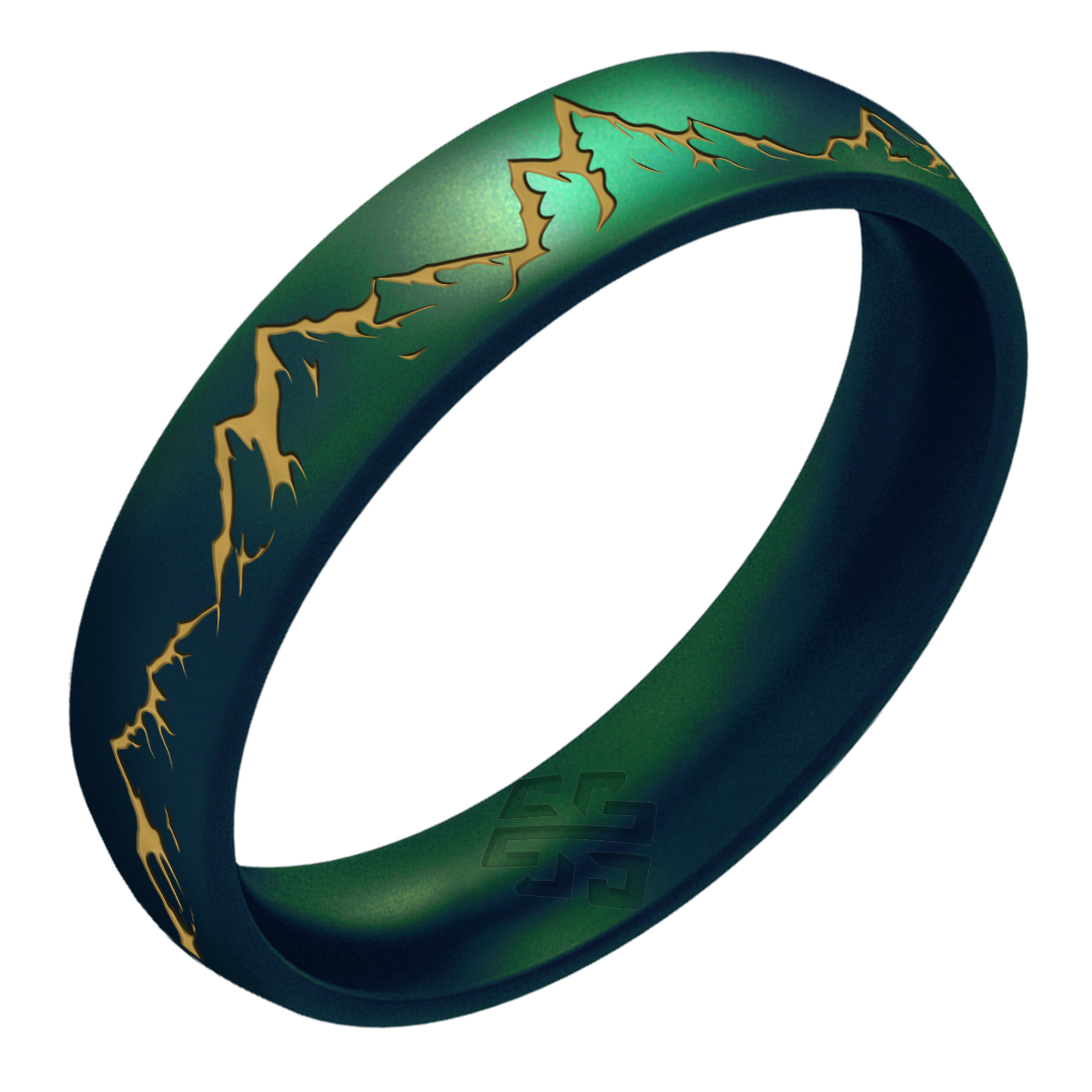 Gold Mountain Silicone Ring on Arc 4mm