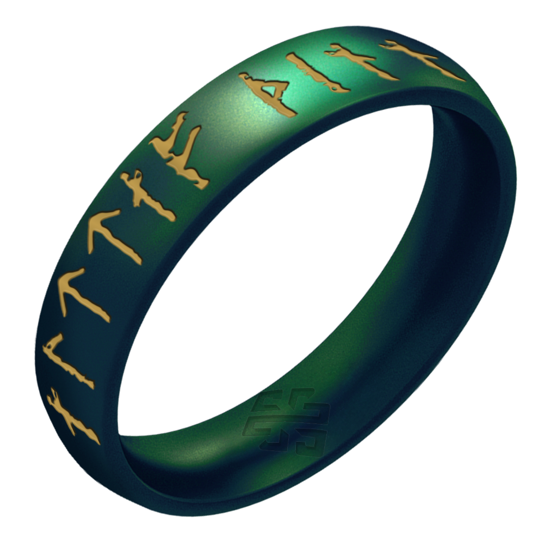 Gold Yours Always Viking Ring Rune on Arc 4mm