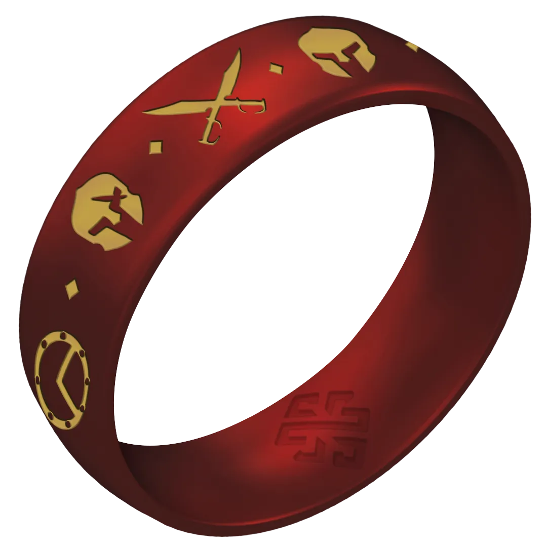 Gold Spartan Warrior Silicone Ring on Arc 6mm