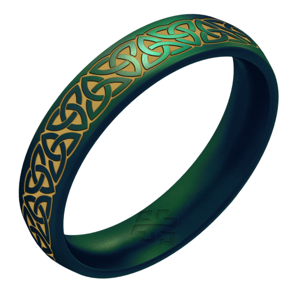 Gold Trinity Silicone Ring on Arc 4mm