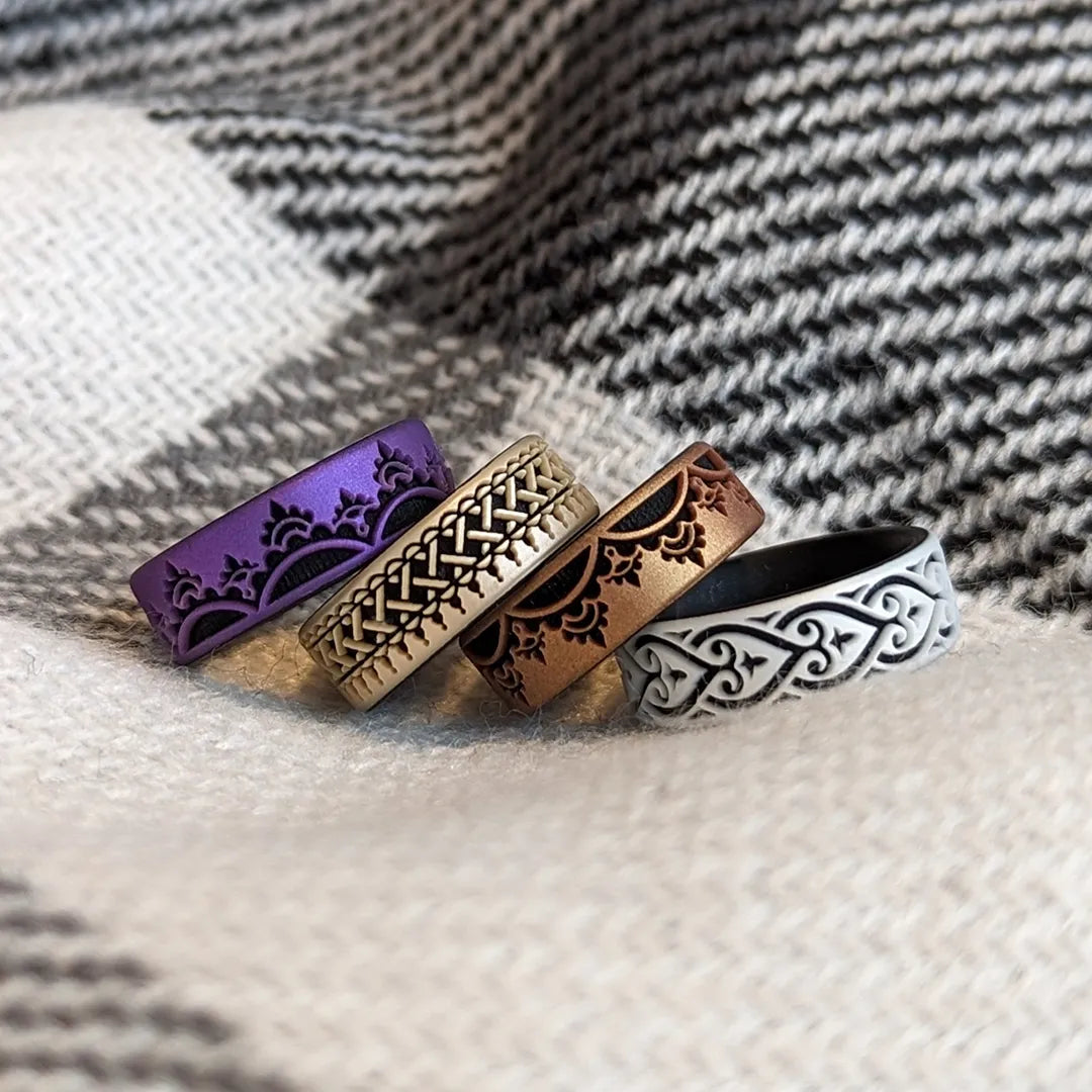 Hearts Silicone Wedding Ring on Dual Layer 6mm