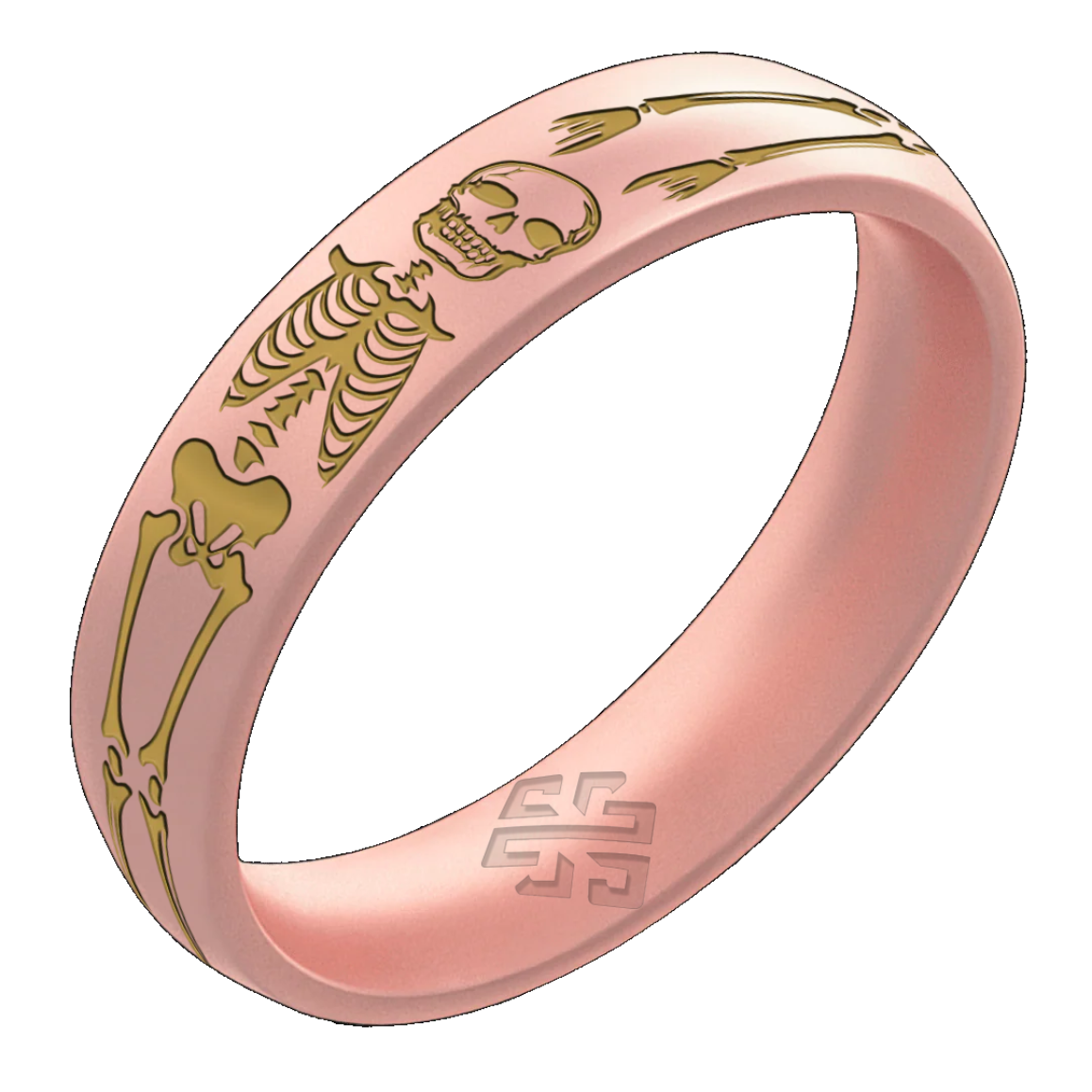 Gold Skeleton Silicone Ring on Arc 4mm