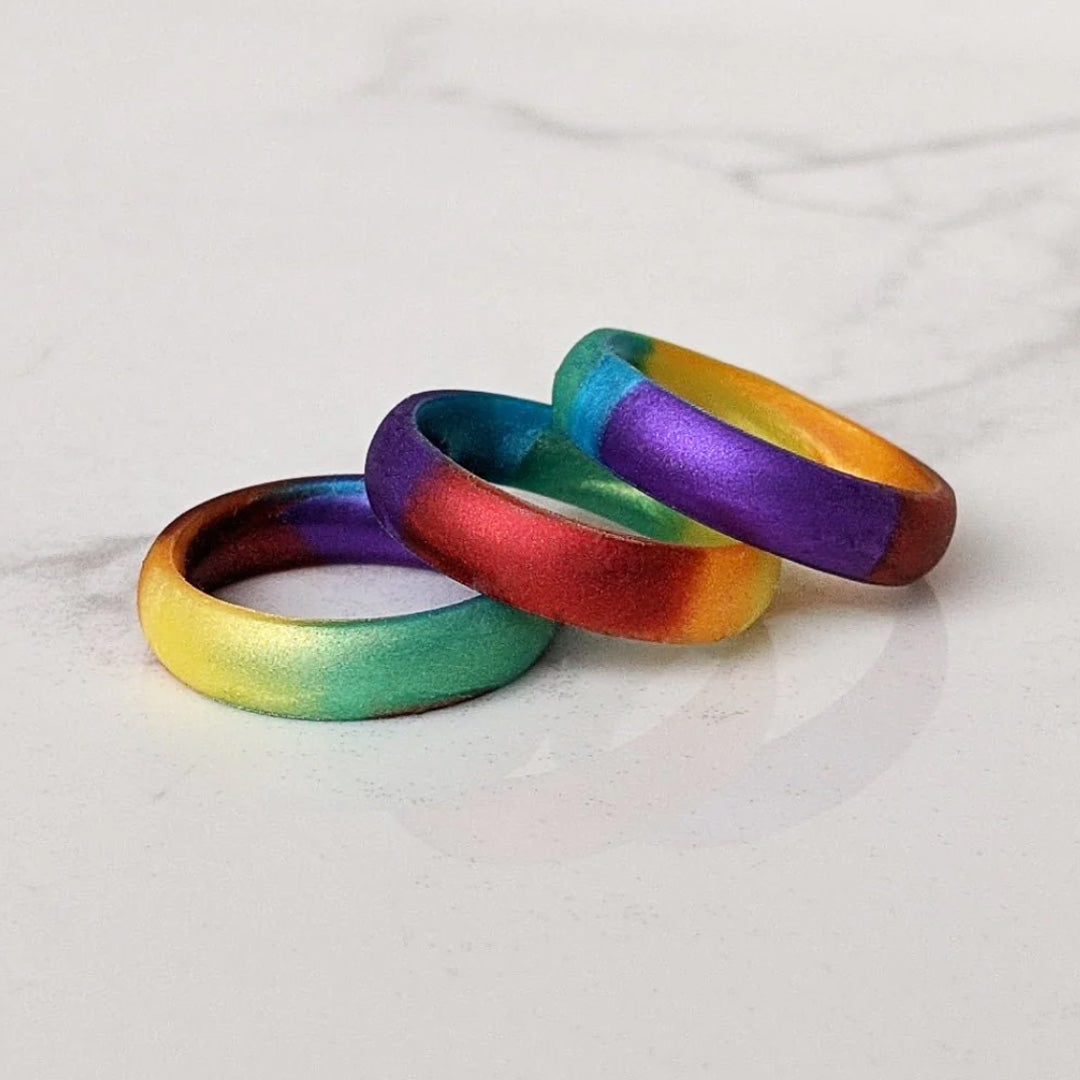 Shiny Rainbow Breathable Silicone Ring