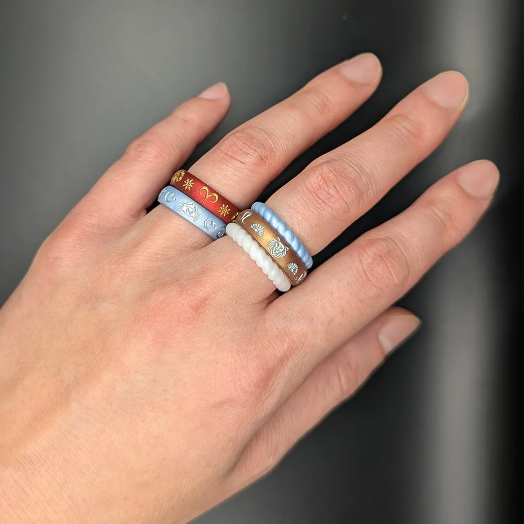 Leo Rising Silicone Ring with Gold Inlay
