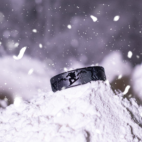 Snowboarders -  Arctic Rush Silicone Ring - Engraved Dual Layer