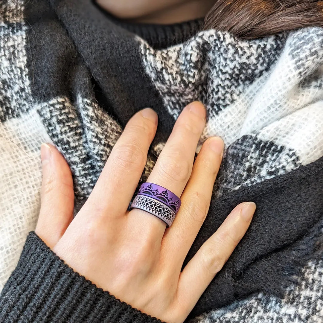 Roots Silicone Wedding Ring on Dual Layer 6mm