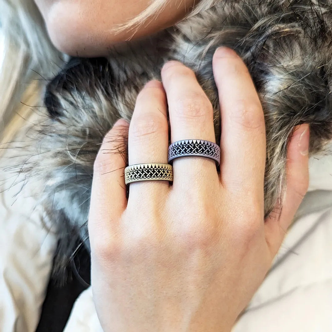 Roots Silicone Wedding Ring on Dual Layer 6mm