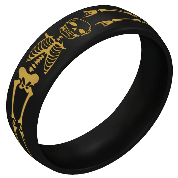 Gold Skeleton Silicone Ring on Arc 6mm
