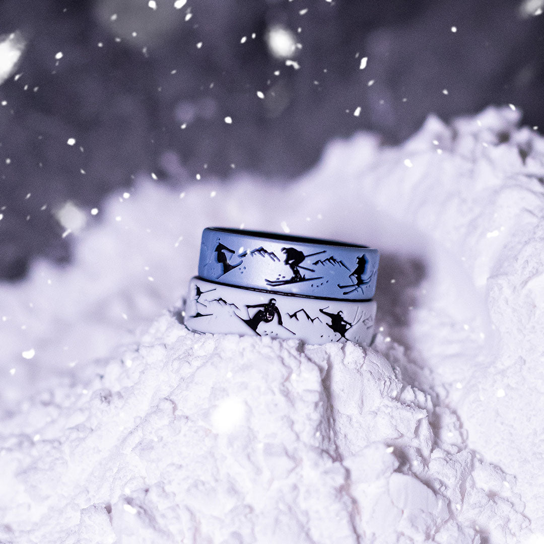 Skiers Silicone Ring on Dual Layer 6mm