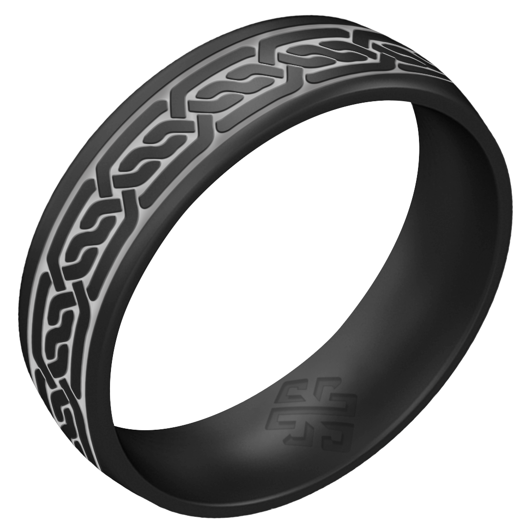 Silver Celtic Silicone Ring on Arc 6mm